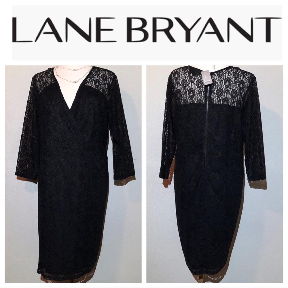 Lane Bryant Sheer Floral Back & Shoulder Dress